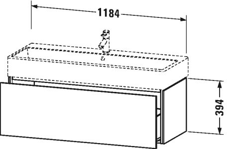 Тумбочка подвесная L-Cube #LC6179 1184 x 459 мм Duravit LC617902121 - Вид №1