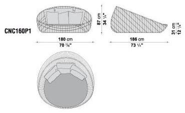 B&B Italia Outdoor 2-х местный садовый диван из полиэтилена Canasta '13 sun-id-1436303 - Вид №4