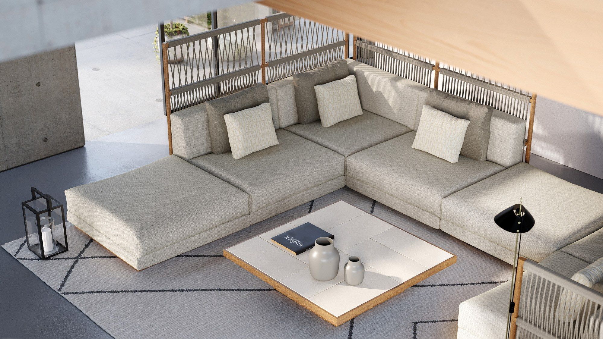 Секционный садовый диван с каркасом iroko Braid Embrace ARCH-00041078 - Вид №20