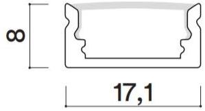 HER Линейный световой профиль из алюминия для светодиодных модулей  Pf005  - Вид №2