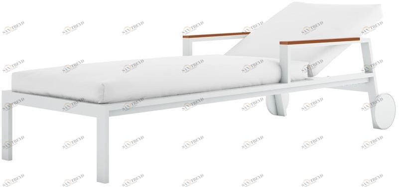 GANDIABLASCO Лежак из термо-лакированного алюминия с колесами и подлокотниками Timeless sun-id-1429202