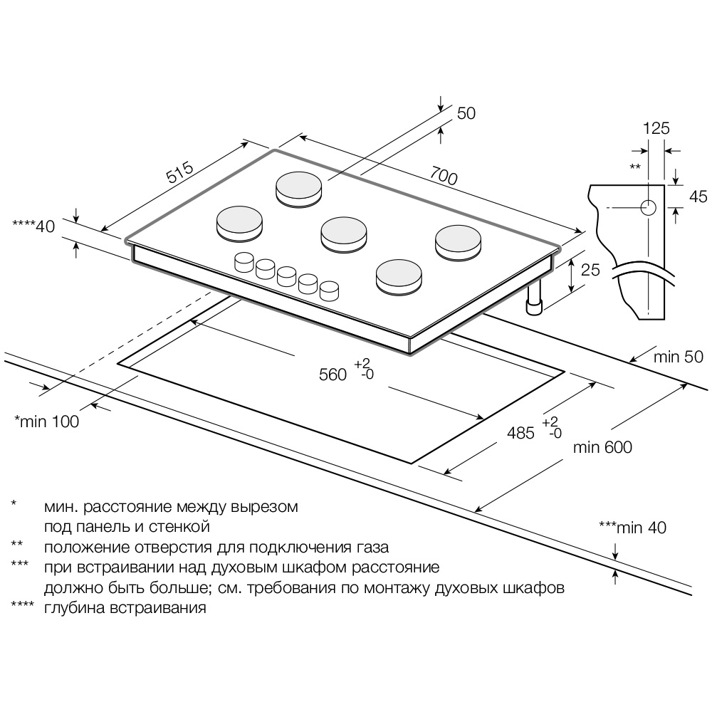 8163876 Газовая варочная поверхность Graude GS 70.1 E STDN-0125812 - Вид №6