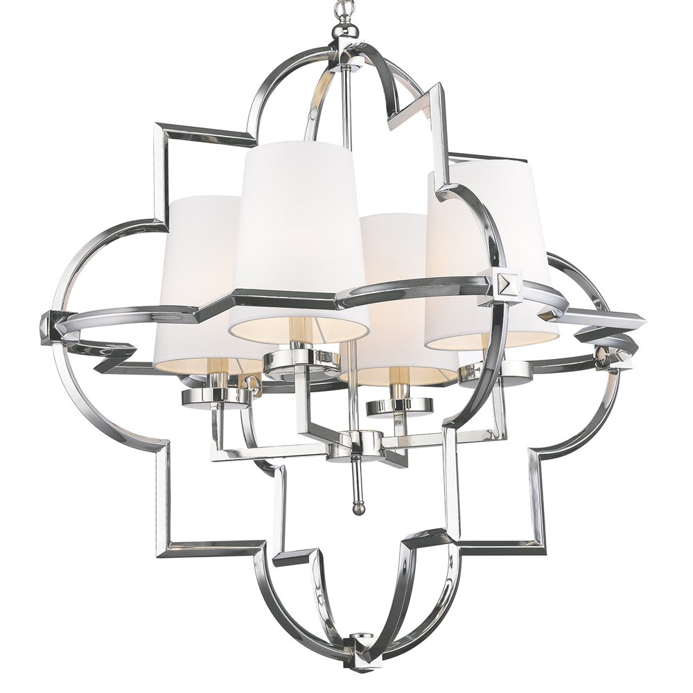 Люстра Mandeville L nickel от Delight Collection белая/никель KM0728P-4L nickel DELIGHT COLLECTION ДИЗАЙНЕРСКИЕ 247058 Белый  - Вид №1