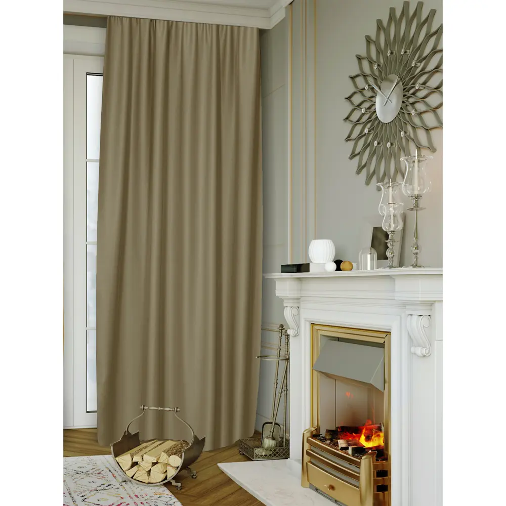 Штора на ленте блэкаут Ален 140x270 см цвет бежевый ТОРГОВЫЙ ДОМ ТЕКСТИЛЬ STLM-2055343 - Вид №7