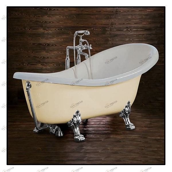 Ванна Akcjum Rectime 175 WR-01-01-Ch-J овальная кремовая с хромированными ножками WR0101CHJ