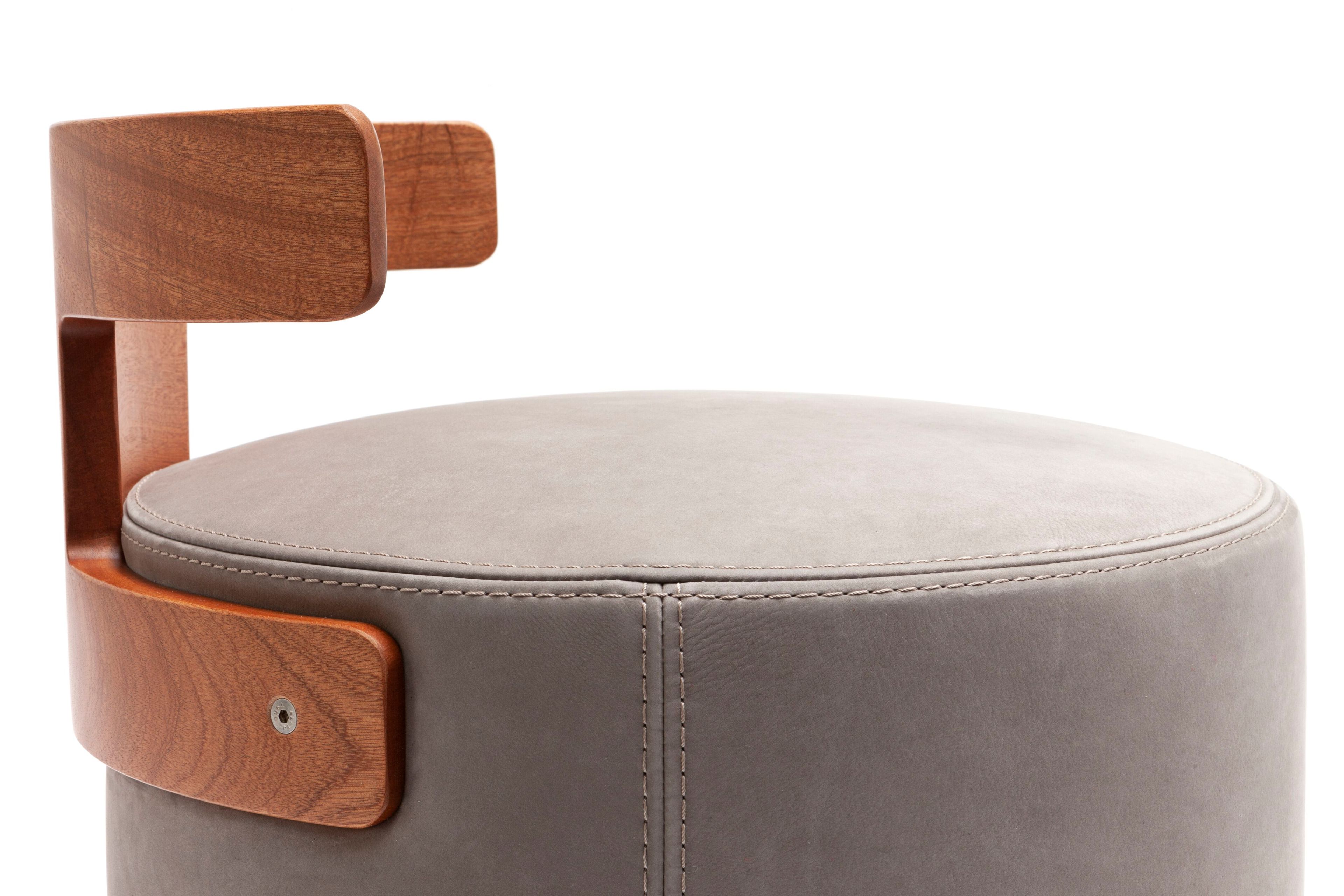 Круглый кожаный садовый пуфик Exteta Levante ARCH-00056123 - Вид №5