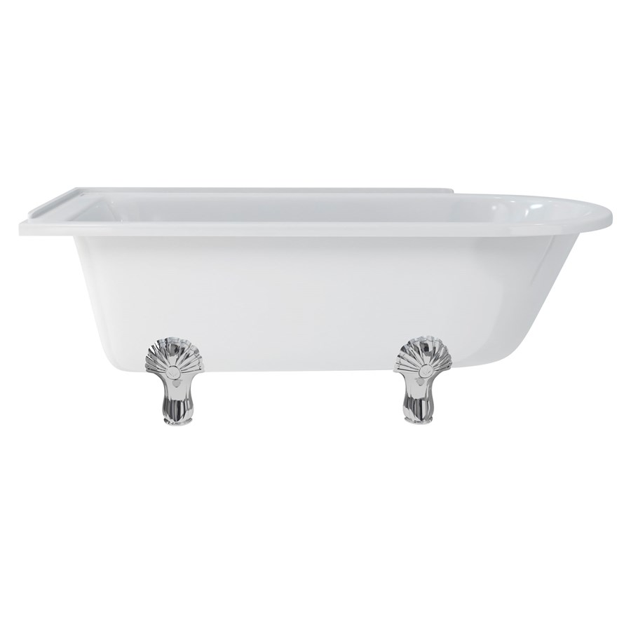 Burlington Hampton 170см душевая ванна с роскошными ножками для левой руки Левая рука с ножками Luxury Classic в черном цвете E13 L3B  - Вид №4