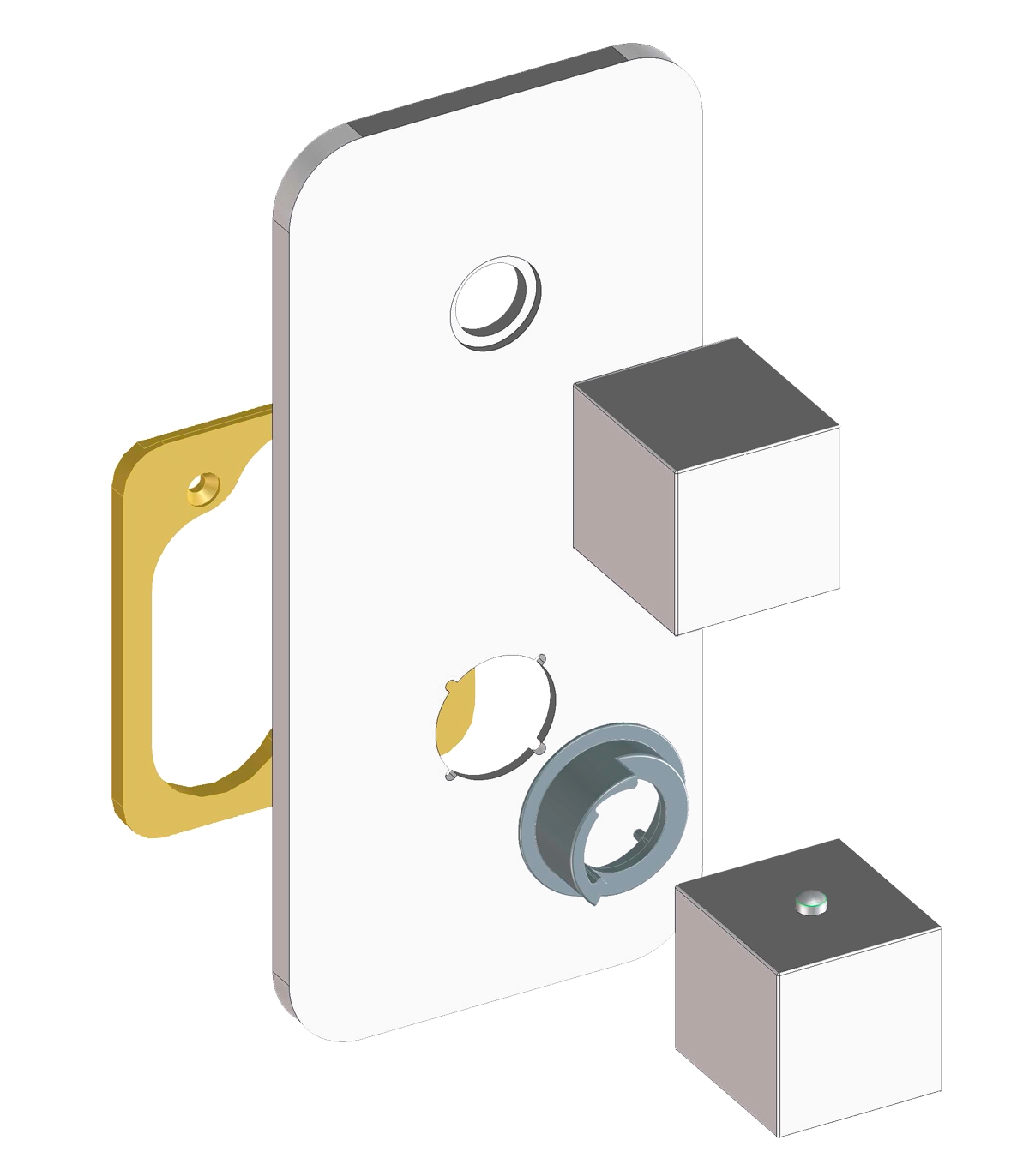 Z032202 + Z030205 000 Смеситель & запорный кран Cube 2 Outlets (with Diverter) HP BOSSINI  - Вид №2