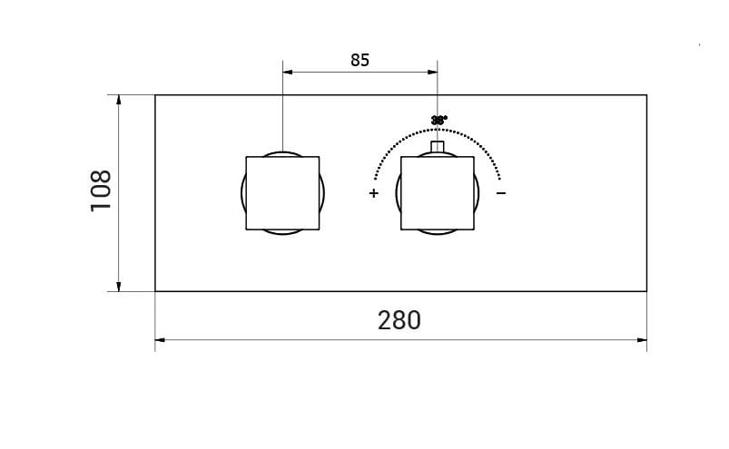 Термостатический смеситель для душа с 2 отверстиями Aquademy Square ARCH-00093620 - Вид №2