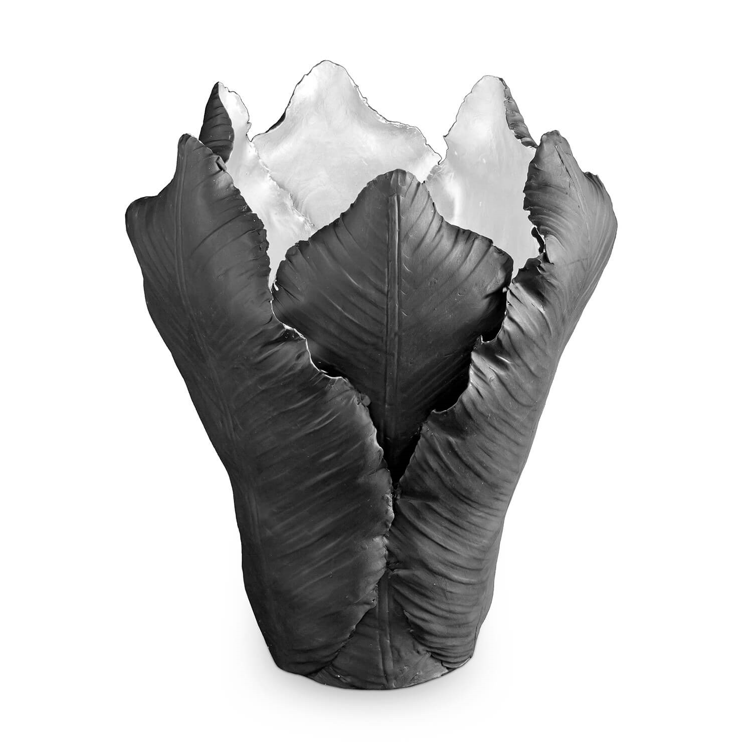 300054-BS ABHIKA ПОДСВЕЧНИК ТЮЛЬПАН BIG BLACK/SILVER 