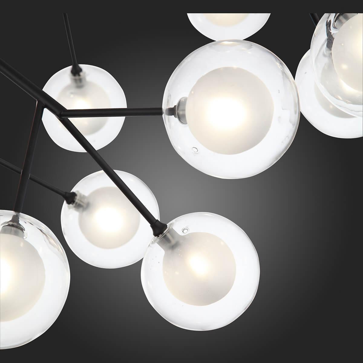 Люстра светодиодная подвесная прозрачная 36 ламп ST Luce Demele SL376.403.36 ST LUCE ДИЗАЙНЕРСКИЕ, DEMELE 00-3834387 Прозрачный;черный  - Вид №2