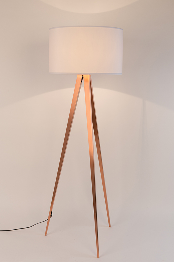 Лампа напольная Tripod Copper, белая Zuiver 5100054 - Вид №1