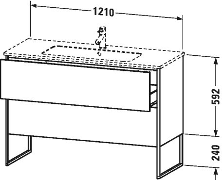 XS444804949 XSquare Тумбочка напольная Графит матовый, декор Duravit - Вид №1
