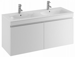 42392 IFO Renova Плоская тумба для умывальника с двумя ящиками и двумя внутренними ящиками, W = 1290 мм, W1 = 1300 мм, глянцевый белый