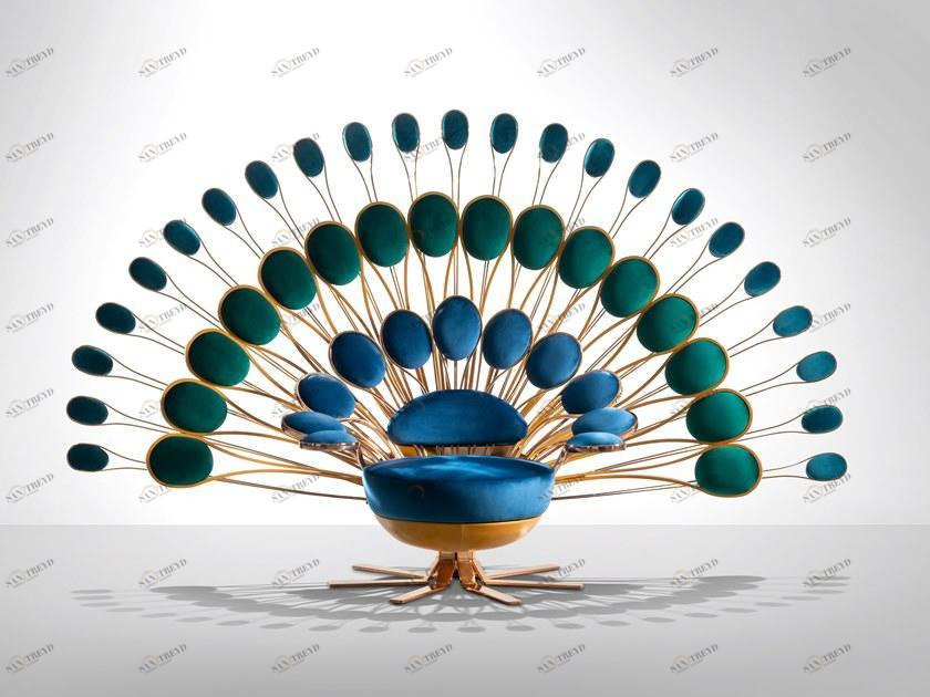 Visionnaire Кресло из латуни с обивкой и высокой спинкой sun-id-1463813