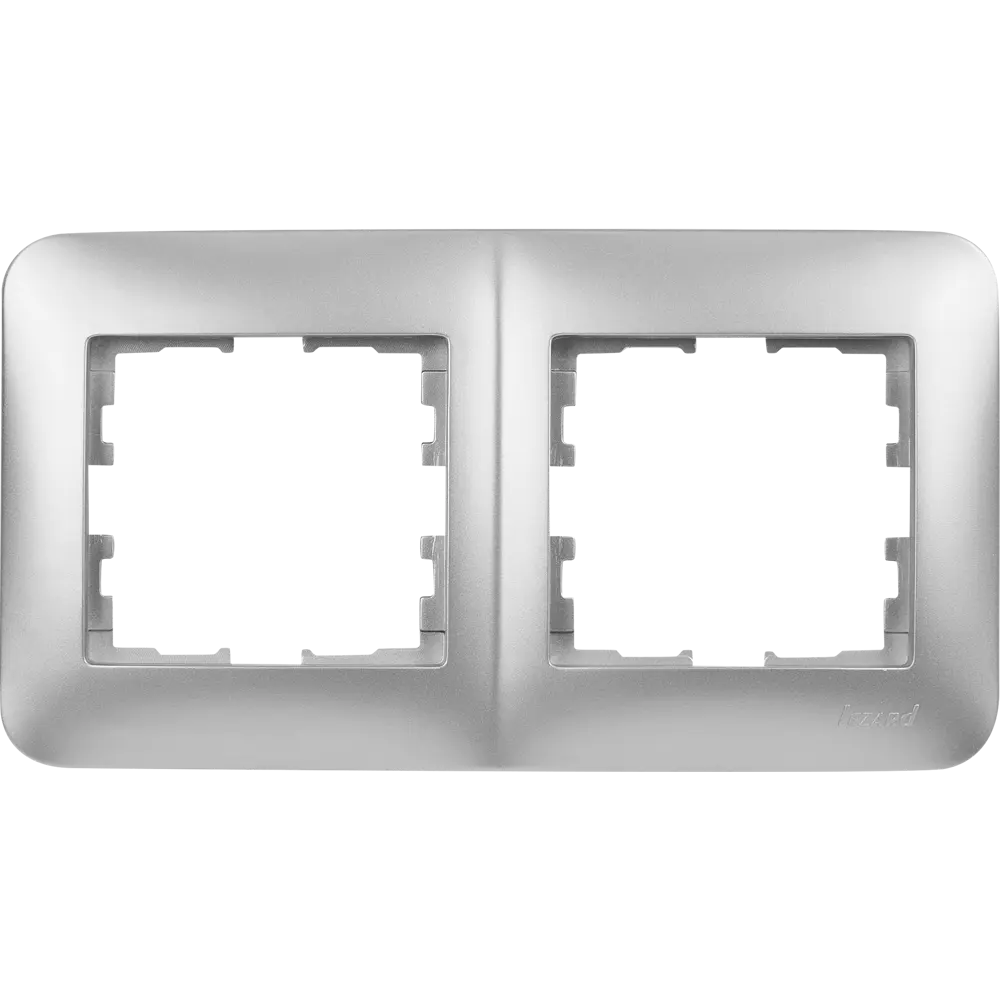 Рамка для розеток и выключателей Lezard Karina Life 2 поста горизонтальная цвет матовый серый STLM-2109668