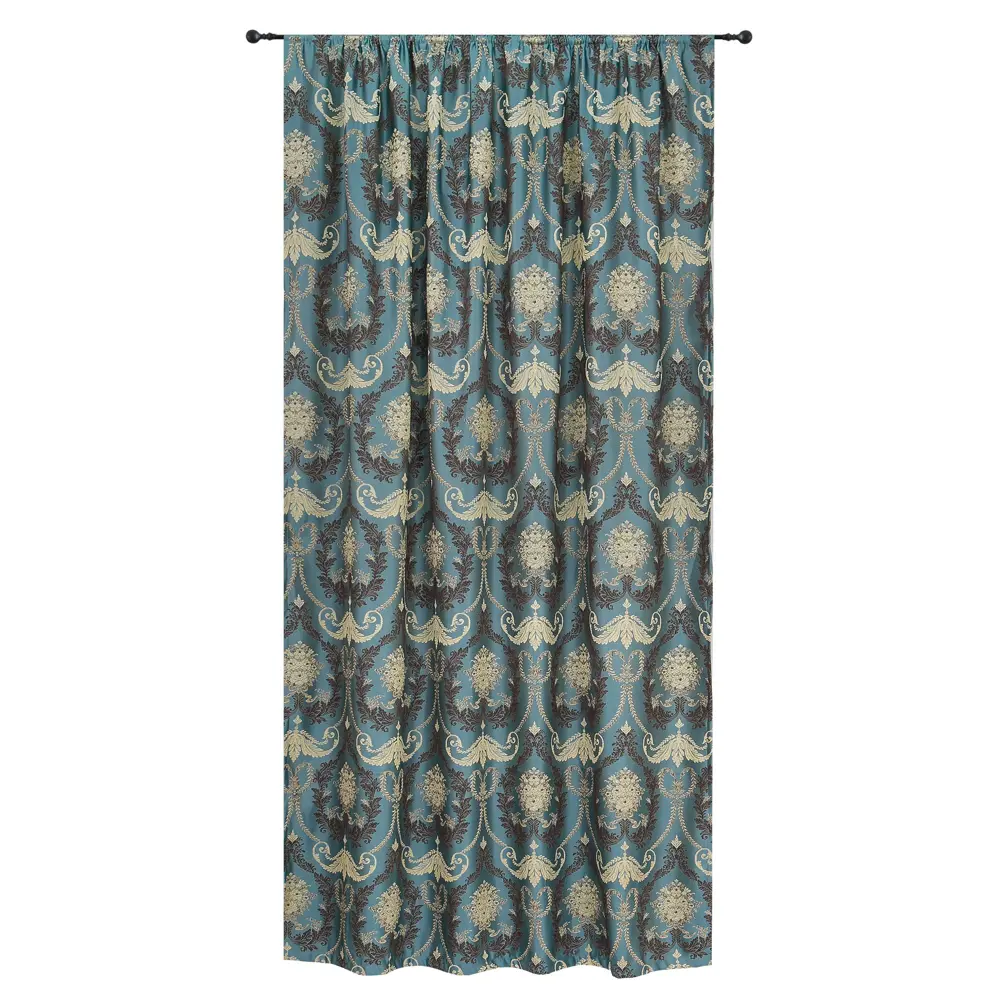 Штора на ленте «Веста» 160х260 см жаккард цвет бирюзовый ТОРГОВЫЙ ДОМ ТЕКСТИЛЬ STLM-2031836