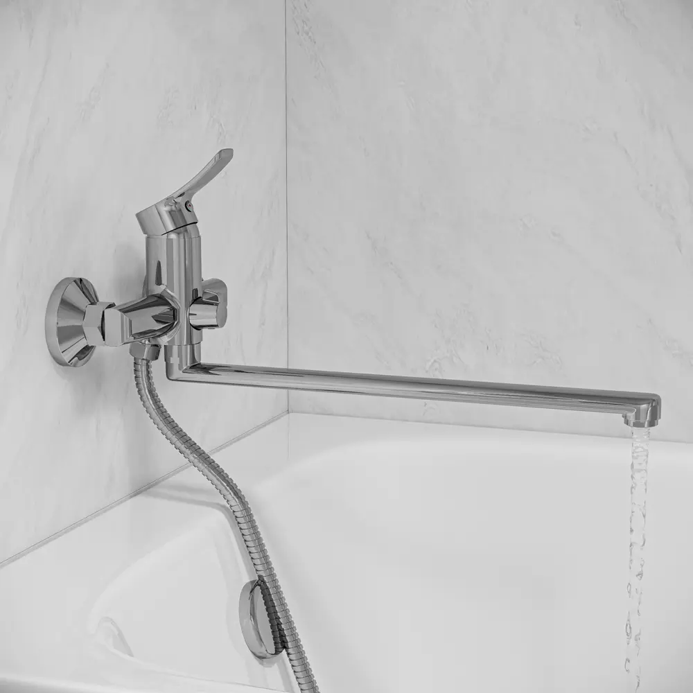 Смеситель для ванны IDDIS Shape с лейкой и шлангом 89424265 STLM-1582408 - Вид №3