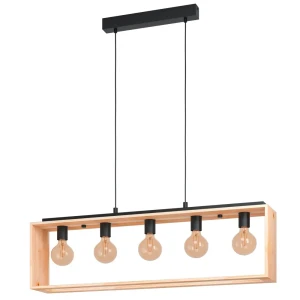 Подвесной светильник Eglo Famborough 5x40 Вт, цвет черный-коричневый 82626017 STLM-2195681
