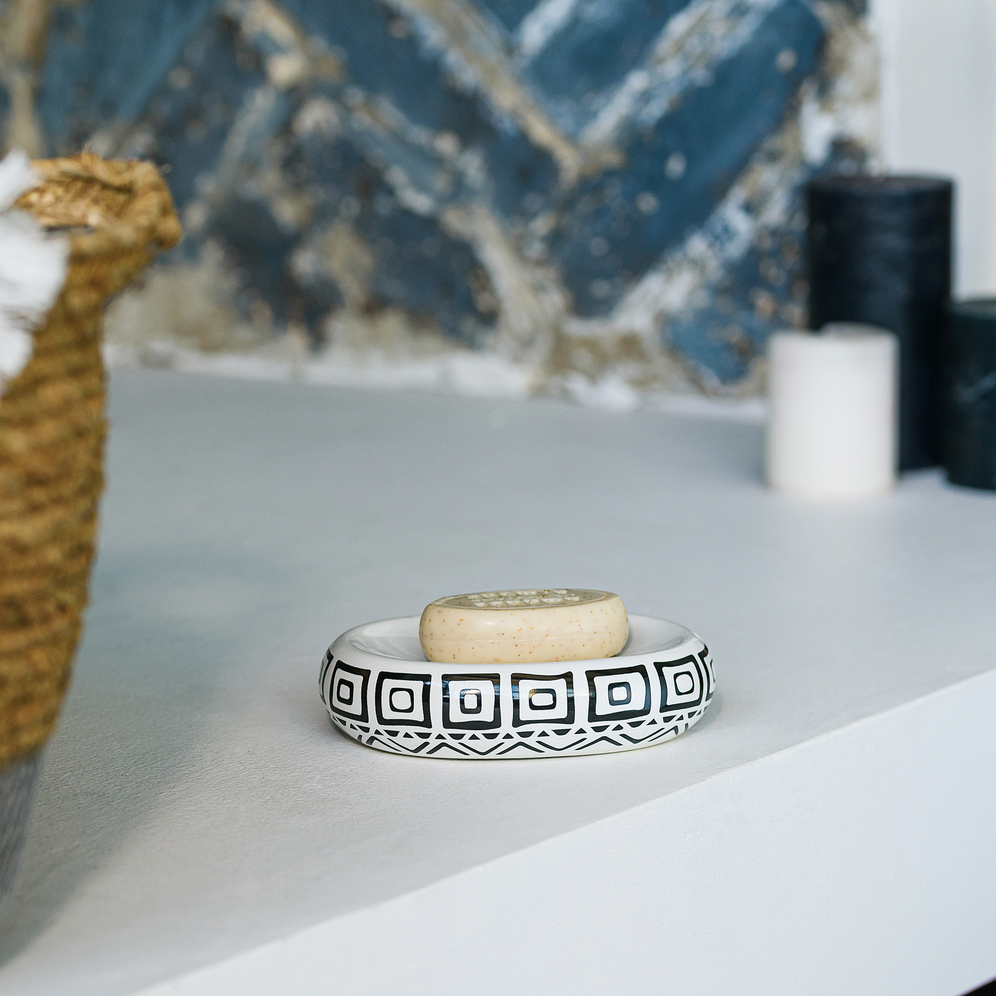 83425117 Мыльница керамика цвет белый/чёрный Nomads STLM-0041241 MOROSHKA  - Вид №6