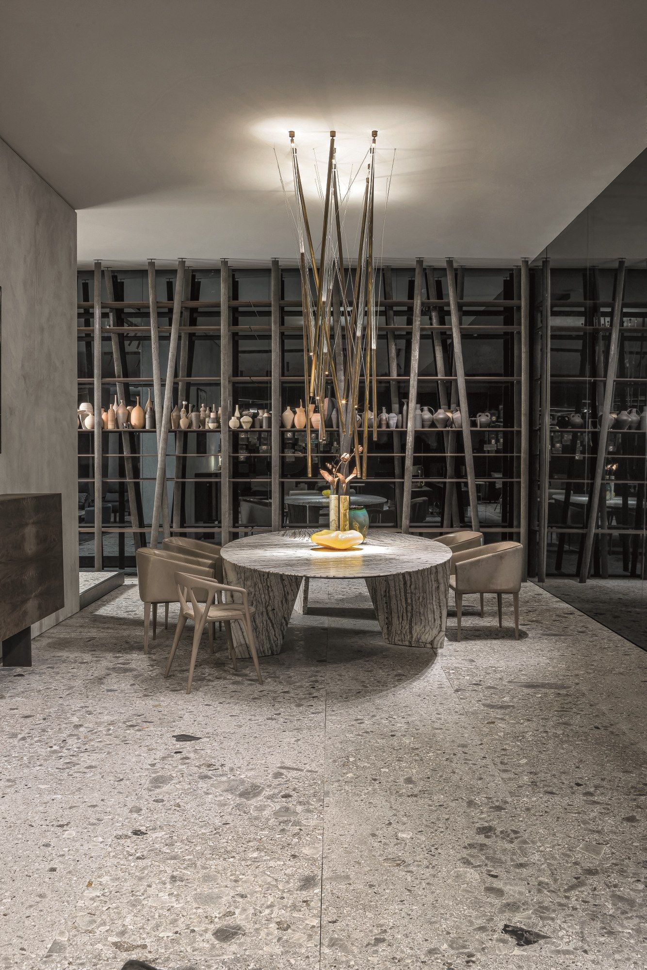 Оловянный книжный шкаф с деревянными полками Henge WEB ARCH-00083182 - Вид №23