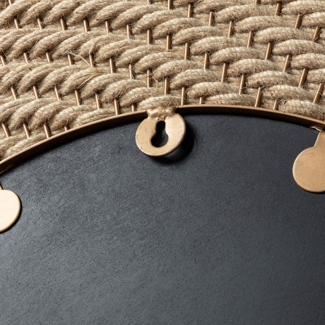 Зеркало в плетеной раме круглое Klevin от La Forma LA FORMA ДИЗАЙНЕРСКИЕ 321480 Латунный;белый  - Вид №2