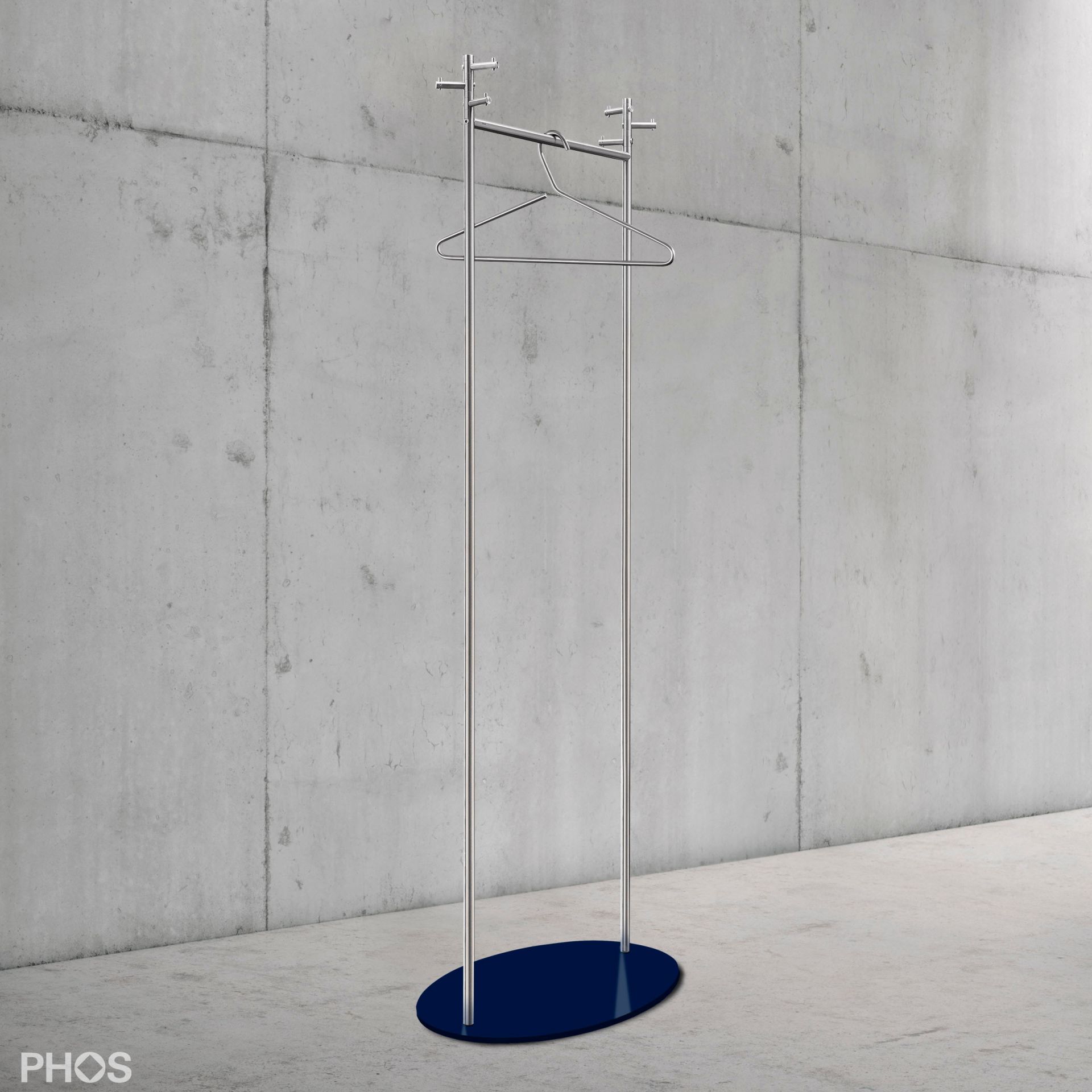 GST1-BPB Вешалка для одежды Twin с овальным основанием, цвет основания: синий PHOS  - Вид №1