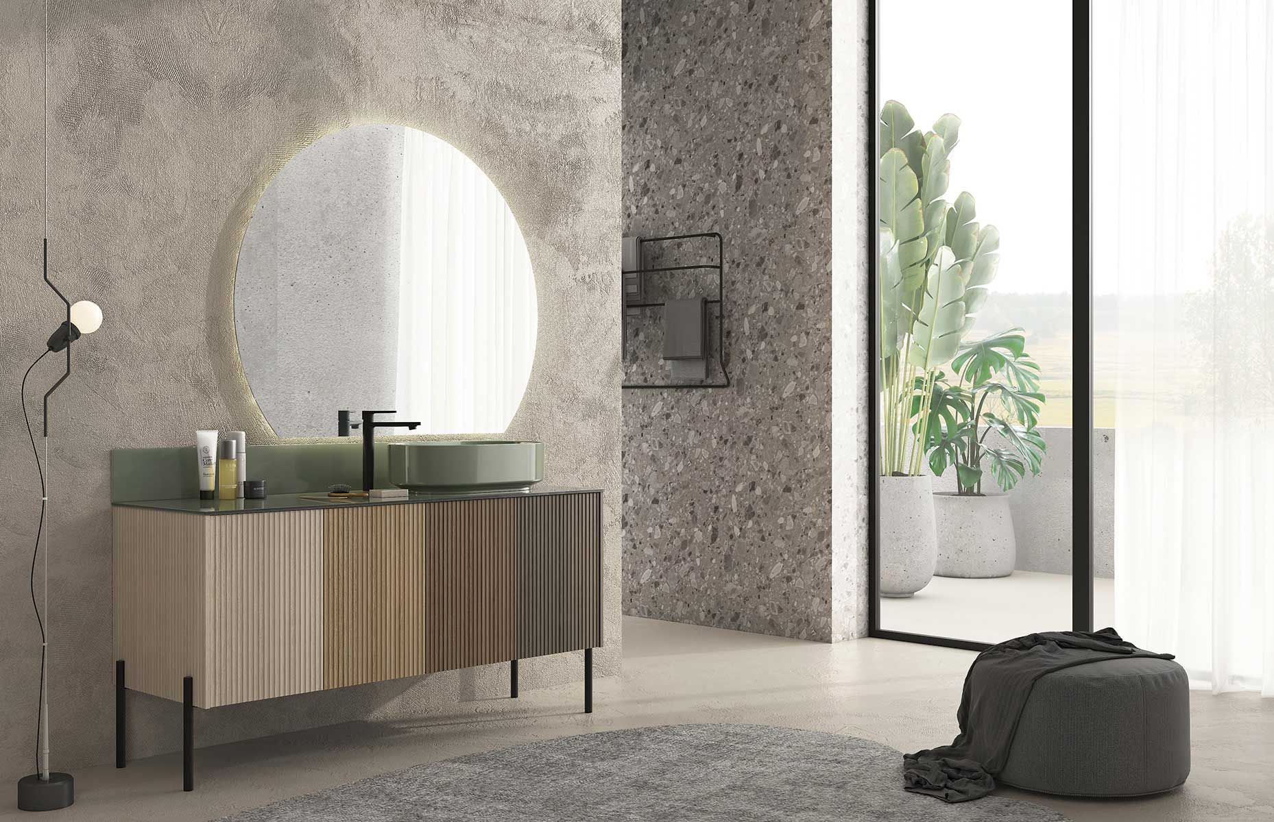 Деревянный одноместный напольный умывальник с дверцами LEGNOBAGNO Re-Stretch ARCH-00146568 - Вид №4