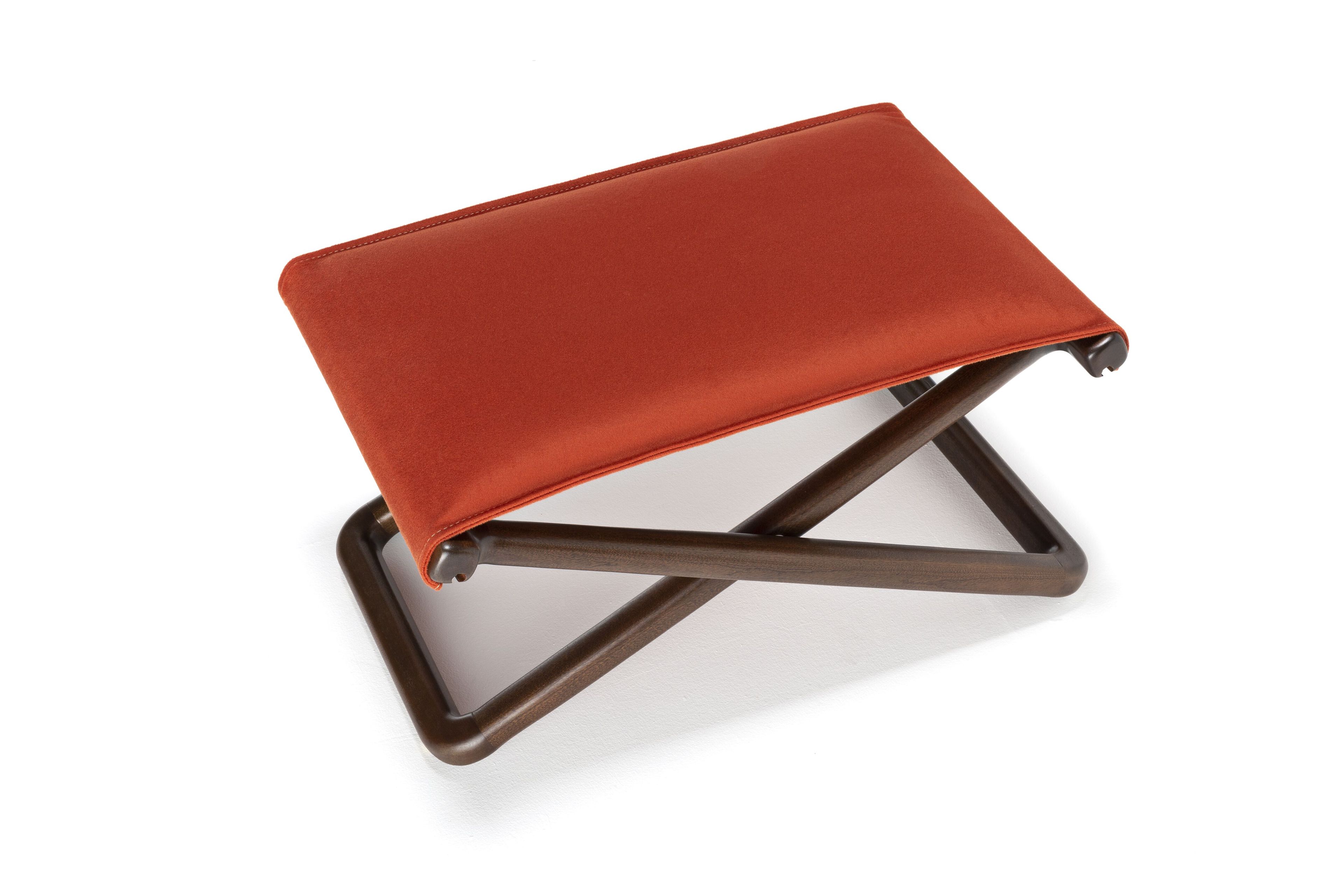 Прямоугольная Садовая подставка для ног из красного дерева и ткани Exteta Loro Piana Interiors, The Delight Chairs St. Moritz by Exteta ARCH-00106661 - Вид №6