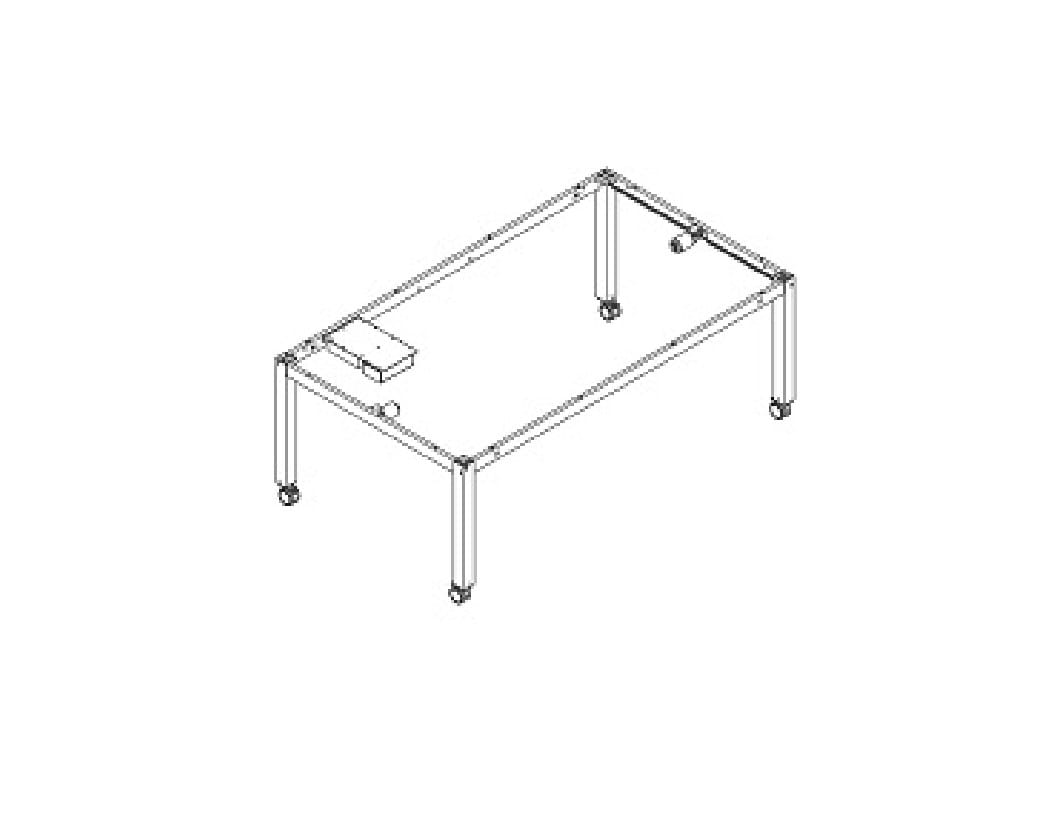 Регулируемый по высоте прямоугольный стол с колесами Ropox 4SINGLE ARCH-00092656 - Вид №5