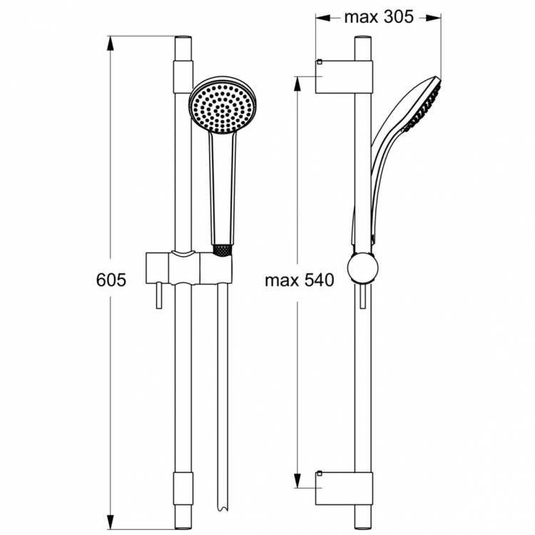 B9829AA Душевой гарнитур Ideal Standard IDEALRAIN PRO  - Вид №1
