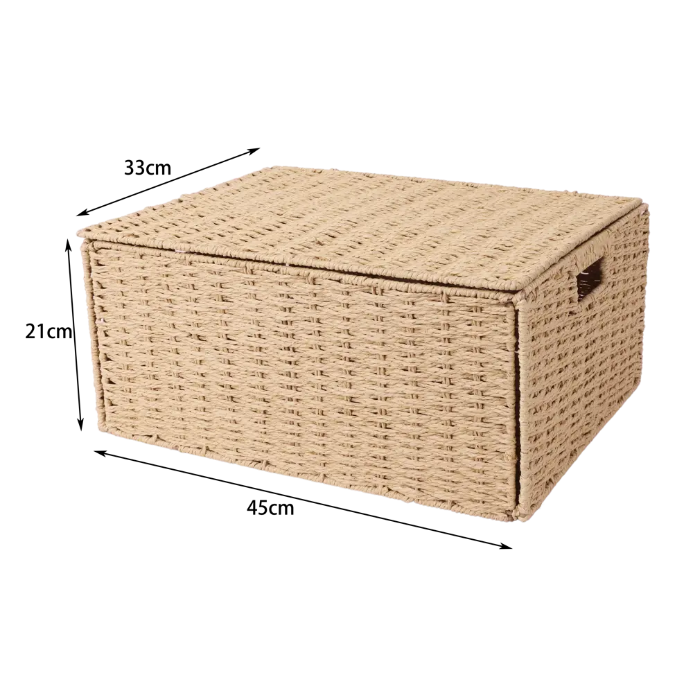 Корзина с крышкой Konsensa 45x33x21 см бумага цвет бежевый 89439477 STLM-2111912 