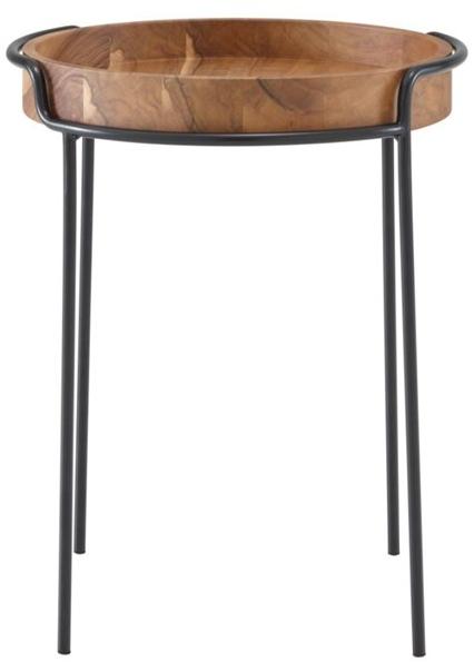 Ligne Roset Круглый журнальный столик из стали и дерева  19980345  - Вид №1