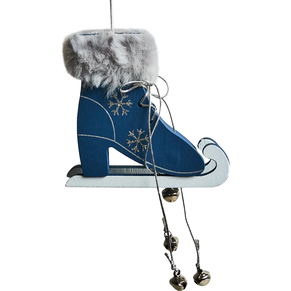 87036559 Елочная игрушка Коньки 9x8.5 цвет синий STLM-1492647 Santreyd 