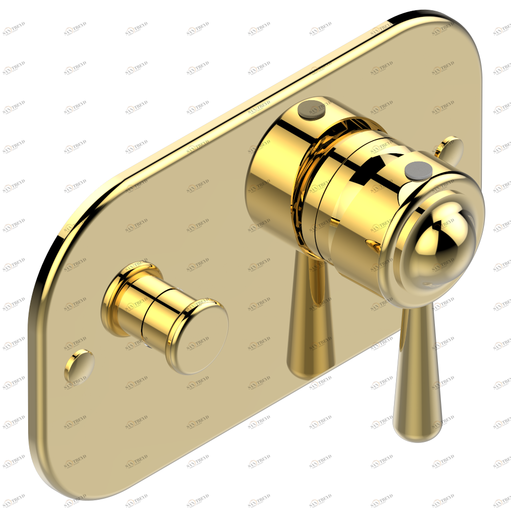 G7A-6550B Внешняя часть смесителя для душа однорычажного встраиваемого в стену с переключателем 6550 Thg-paris Beaubourg Золото G7A 6550B CAT.F