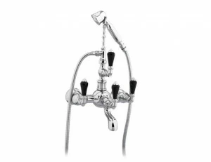 035616.FN0.50 Душевой набор для ванны с черными кристаллами Swarovski Яркий хром