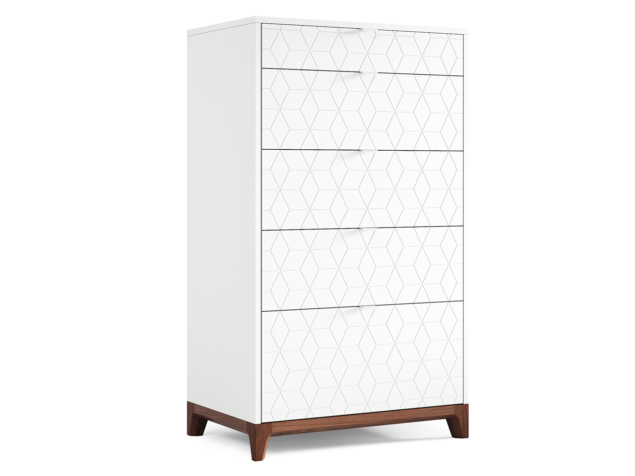 Комод высокий молочный "Гравировка 3" Case THE IDEA ДИЗАЙНЕРСКИЕ 209975 Белый  - Вид №1