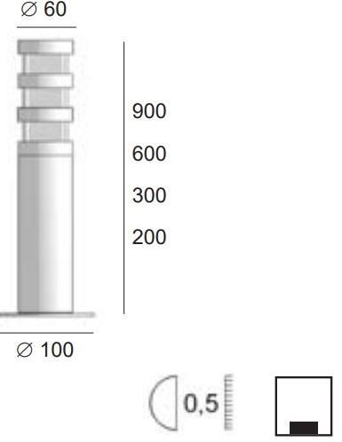 BEL-LIGHTING Столбик из нержавеющей стали Zebra 764 - 767 - Вид №1