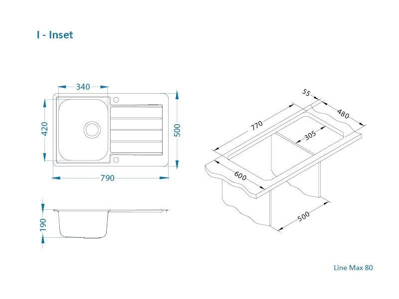 Мойка Alveus LINE MAX 80 SAT 1136608 - Вид №3