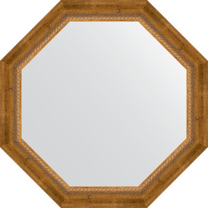 BY 7317 Зеркало в багетной раме - состаренная бронза с плетением 70 mm EVOFORM Octagon