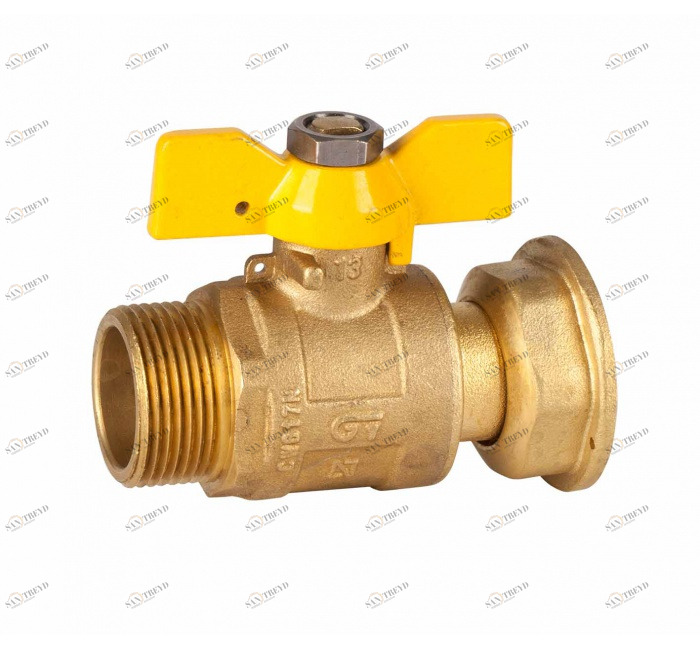 GENEBRE 3622 78 Прямой шаровой кран для газа, скользящая гайка M-F 