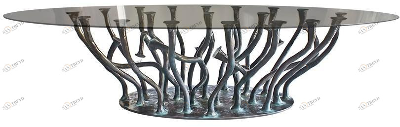 KARPA Овальный стеклянный стол Allana K1020 