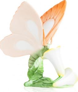 10612261 Herend Декоративный элемент 17,5см "Цветы с бабочкой" Фарфор