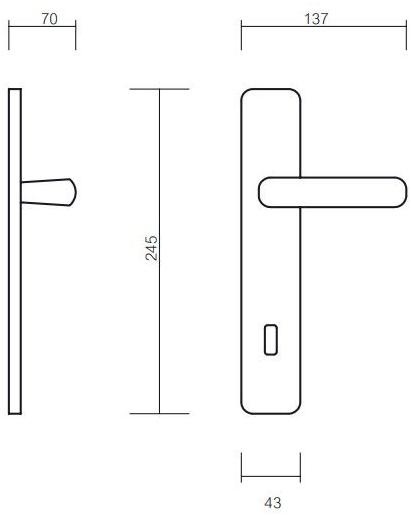 Pasini Ручка из латуни на пластине с накладкой Katana 3480 - Вид №2