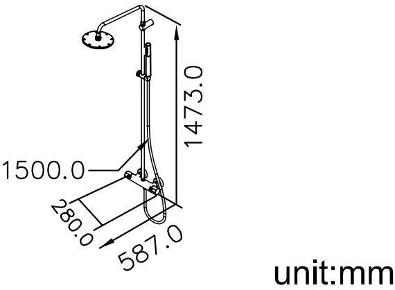 JUSTIME Термостатическая душевая стойка из хромированной латуни с душевой лейкой Still one 6771-tf-80cp - Вид №1