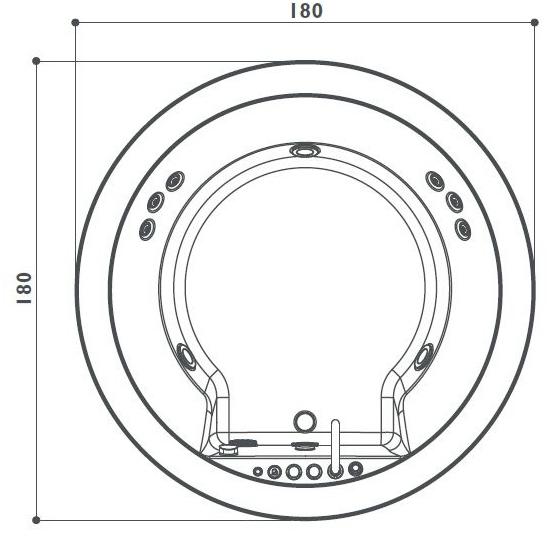 Jacuzzi® Встраиваемая круглая гидромассажная ванна Nova sun-id-1408994 - Вид №2