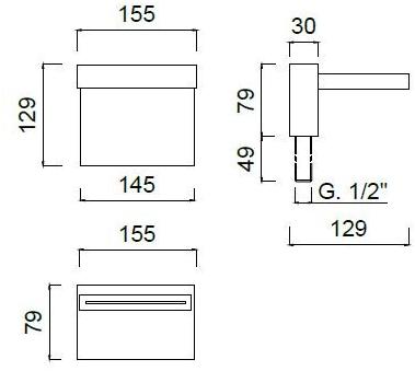 Rubinetteria Giulini Настенный каскадный излив для ванны Pablolux F9855/b5 - Вид №1