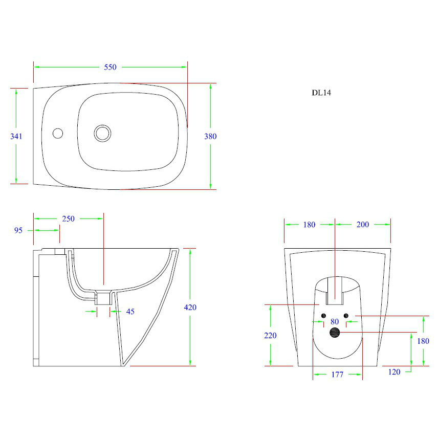 18923 Биде напольное DIAL Ceramica Hidra - Вид №3