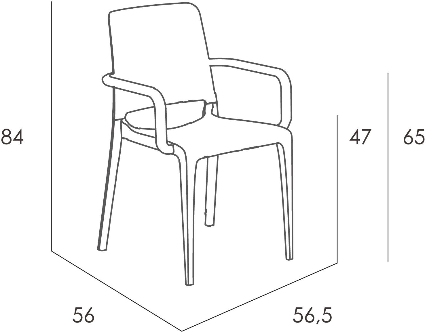Ezpeleta Штабелируемый садовый стул из полипропилена с подлокотниками  Mn-hal00  - Вид №4