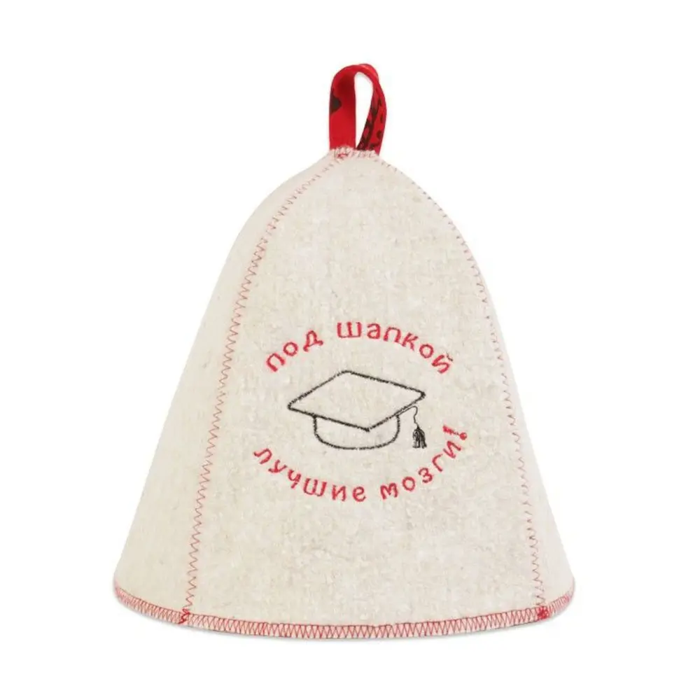 Шапка для бани ГлавБаня «Под шапкой лучшие…» войлок цвет белый STLM-2059280